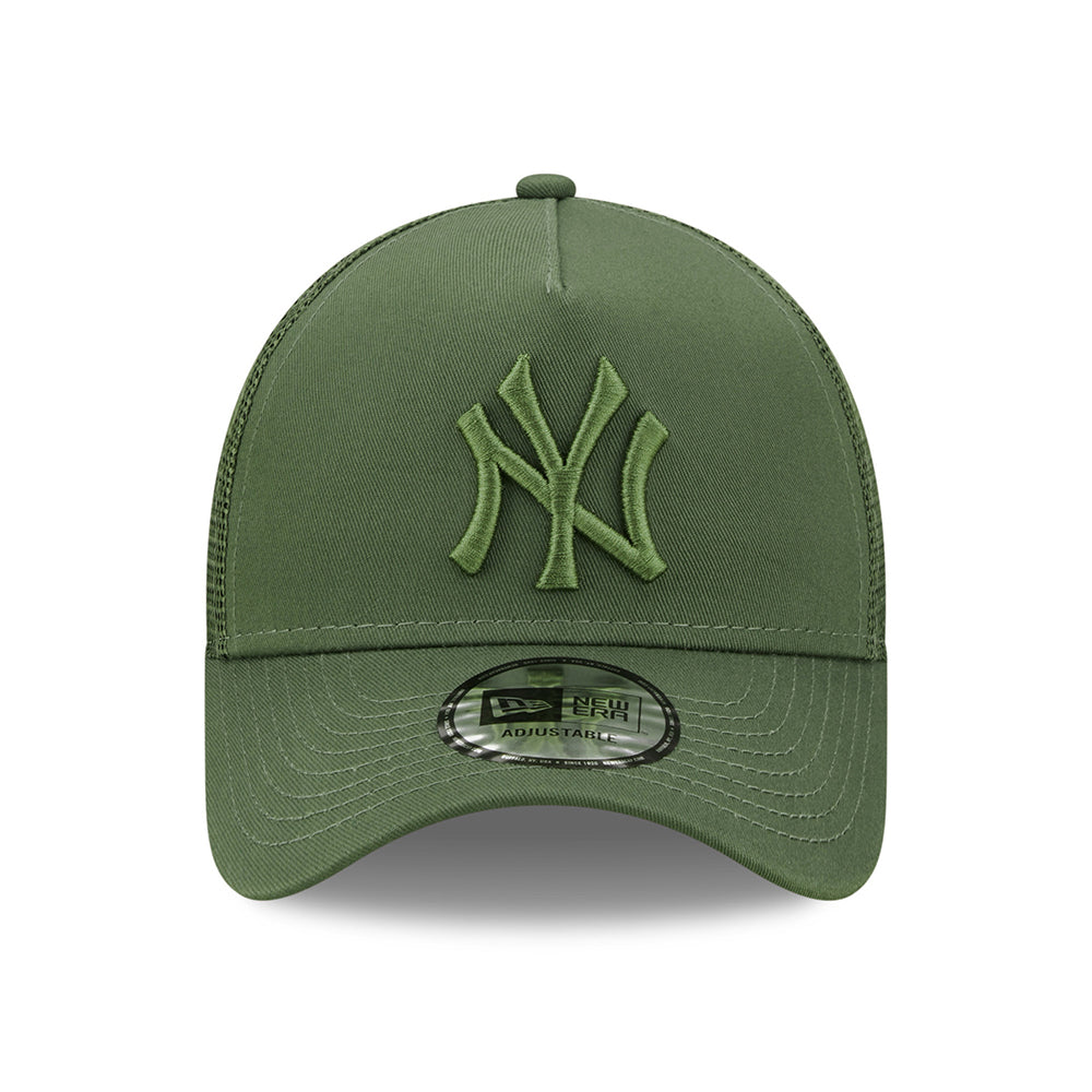 New Era Kinder A-Frame New York Yankees Trucker Cap - MLB Tonal Mesh - Olivgrün