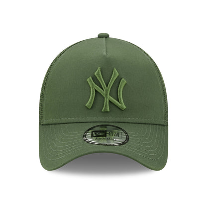 New Era Kinder A-Frame New York Yankees Trucker Cap - MLB Tonal Mesh - Olivgrün