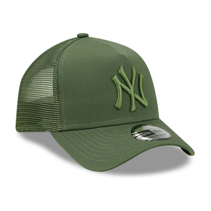 New Era Kinder A-Frame New York Yankees Trucker Cap - MLB Tonal Mesh - Olivgrün