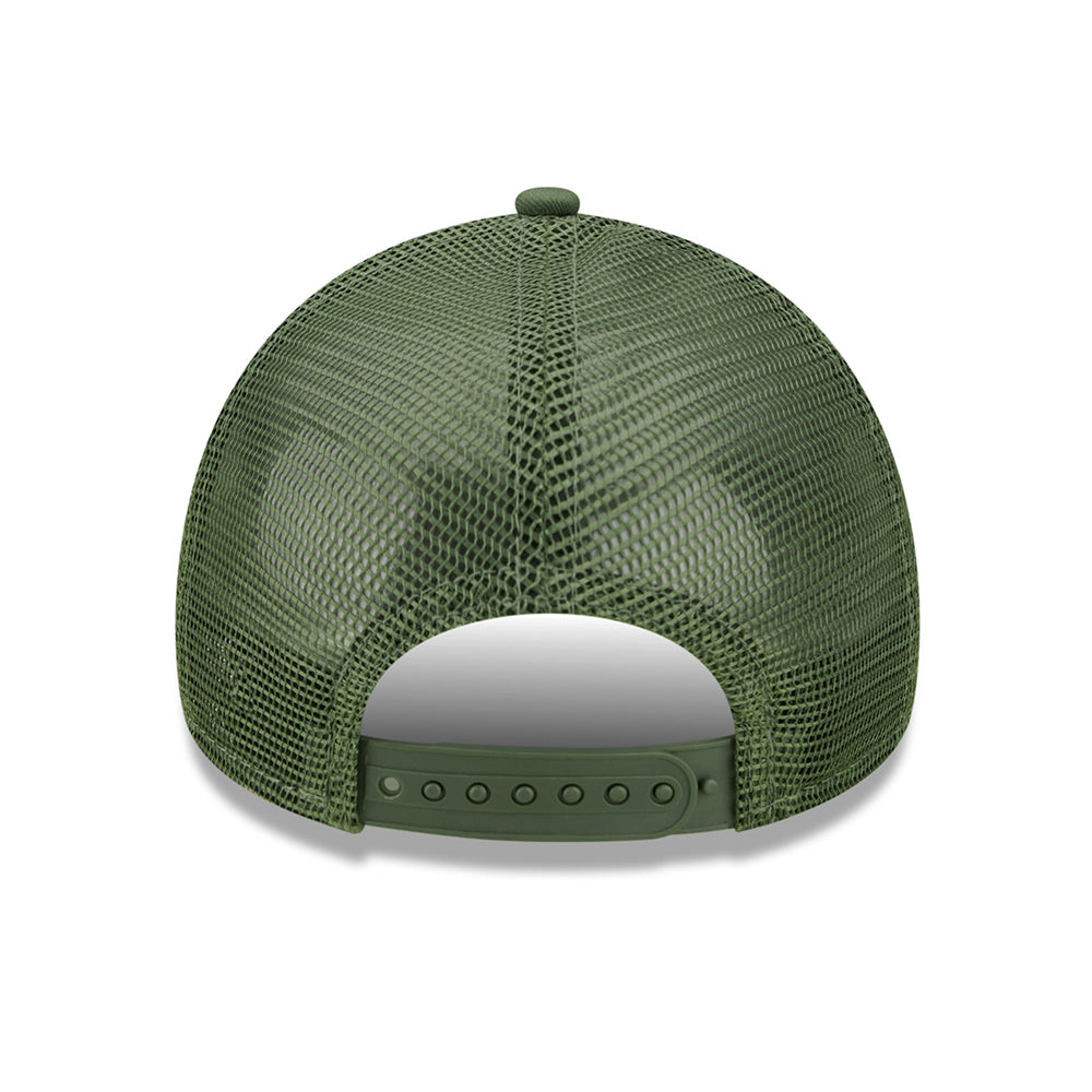 New Era Kinder A-Frame New York Yankees Trucker Cap - MLB Tonal Mesh - Olivgrün