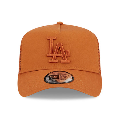 New Era Kinder A-Frame L.A. Dodgers Trucker Cap - MLB Tonal Mesh - Verbranntes Orange