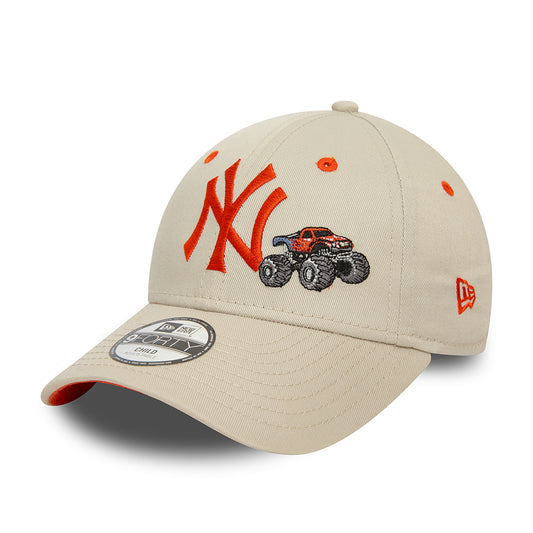 New Era Kinder 9FORTY New York Yankees Baseball Cap - MLB Graphic - Steingrau-Orange