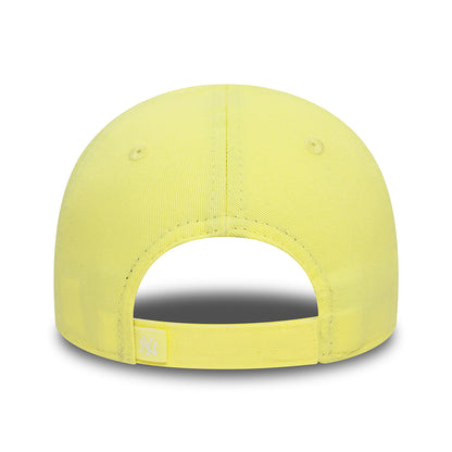 New Era Kinder 9FORTY New York Yankees Baseball Cap - MLB Icon - Hellgelb-Weiß