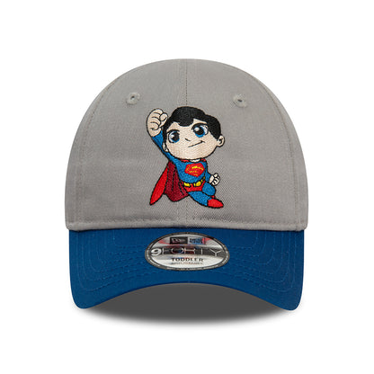 New Era Kinder 9FORTY Superman Baseball Cap - DC Comics Hero - Grau-Blau