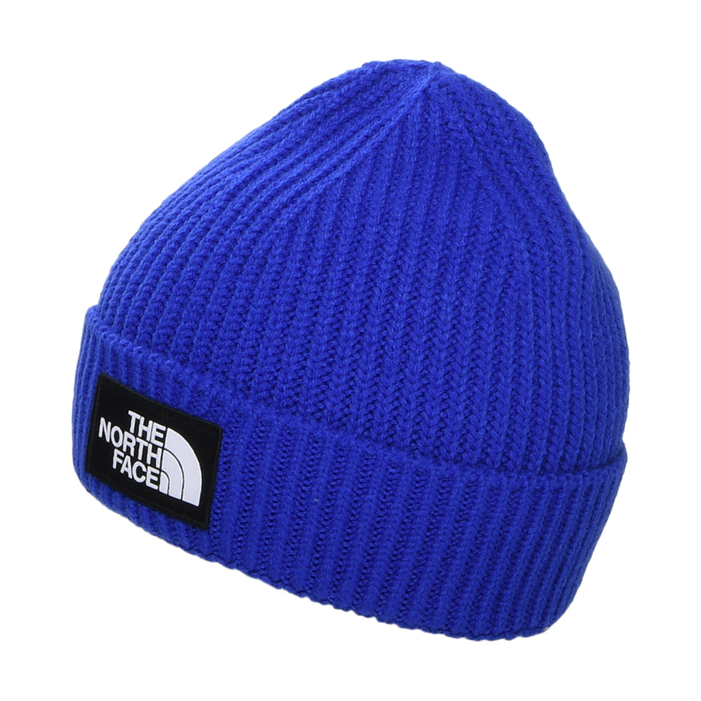 The North Face Kinder TNF Box Logo Cuffed Beanie Mütze - Königsblau