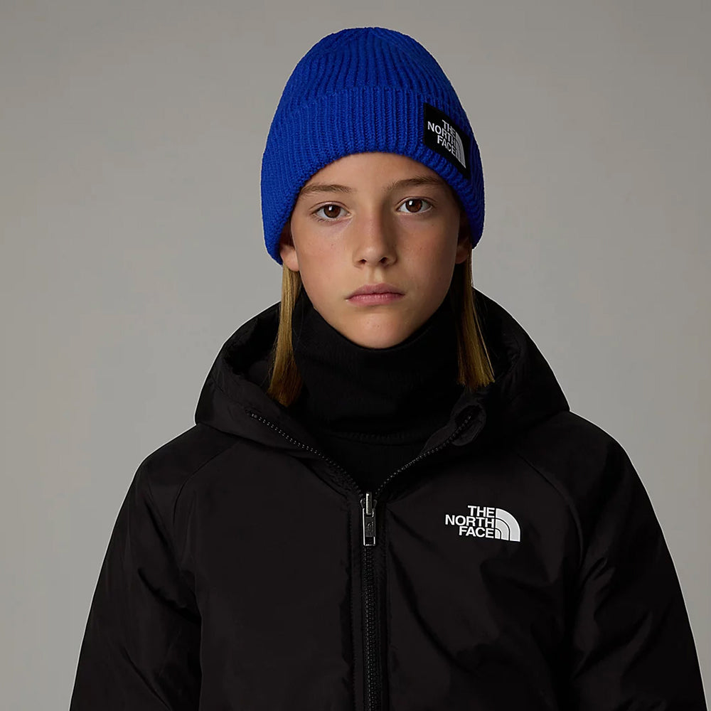 The North Face Kinder TNF Box Logo Cuffed Beanie Mütze - Königsblau