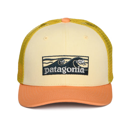 Patagonia Kinder Boardshort Logo Tones Trucker Cap aus organischer Baumwolle - Buttermilch-Pfirsich-Moosgrün