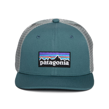 Patagonia Kinder P-6 Logo Trucker Cap aus organischer Baumwolle - Dunkles Petrol