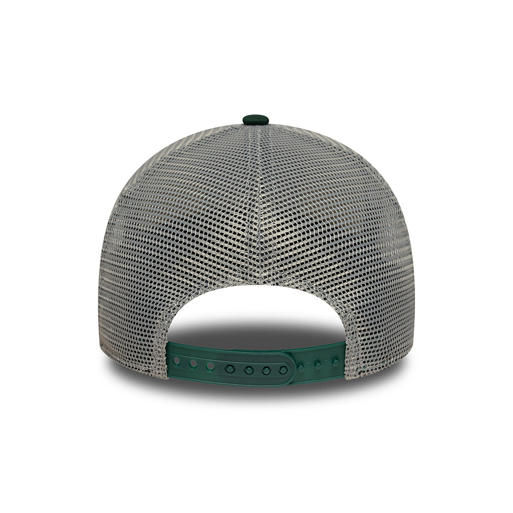 New Era Kinder A-Frame Trucker Cap - Boucle Bear - Cremefarben-Dunkelgrün