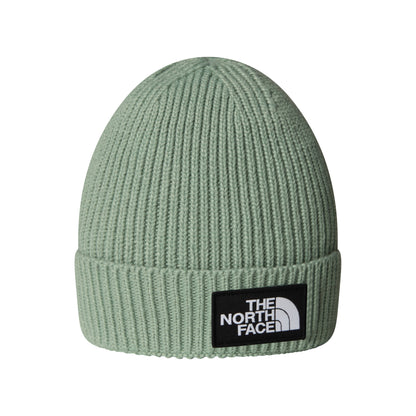 The North Face Kinder TNF Box Logo Cuffed mit Umschlag Beanie Mütze - Salbeigrün