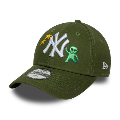 New Era Kinder 9FORTY New York Yankees Baseball Cap - MLB Space Icon - Moosgrün
