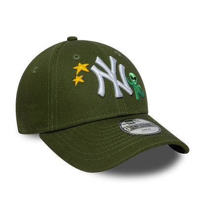 New Era Kinder 9FORTY New York Yankees Baseball Cap - MLB Space Icon - Moosgrün