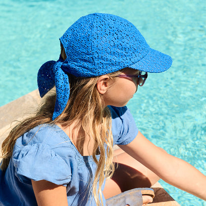 Barts Kinder Wuppy Sonnen-Cap Broderie Anglaise aus Baumwolle - Königsblau