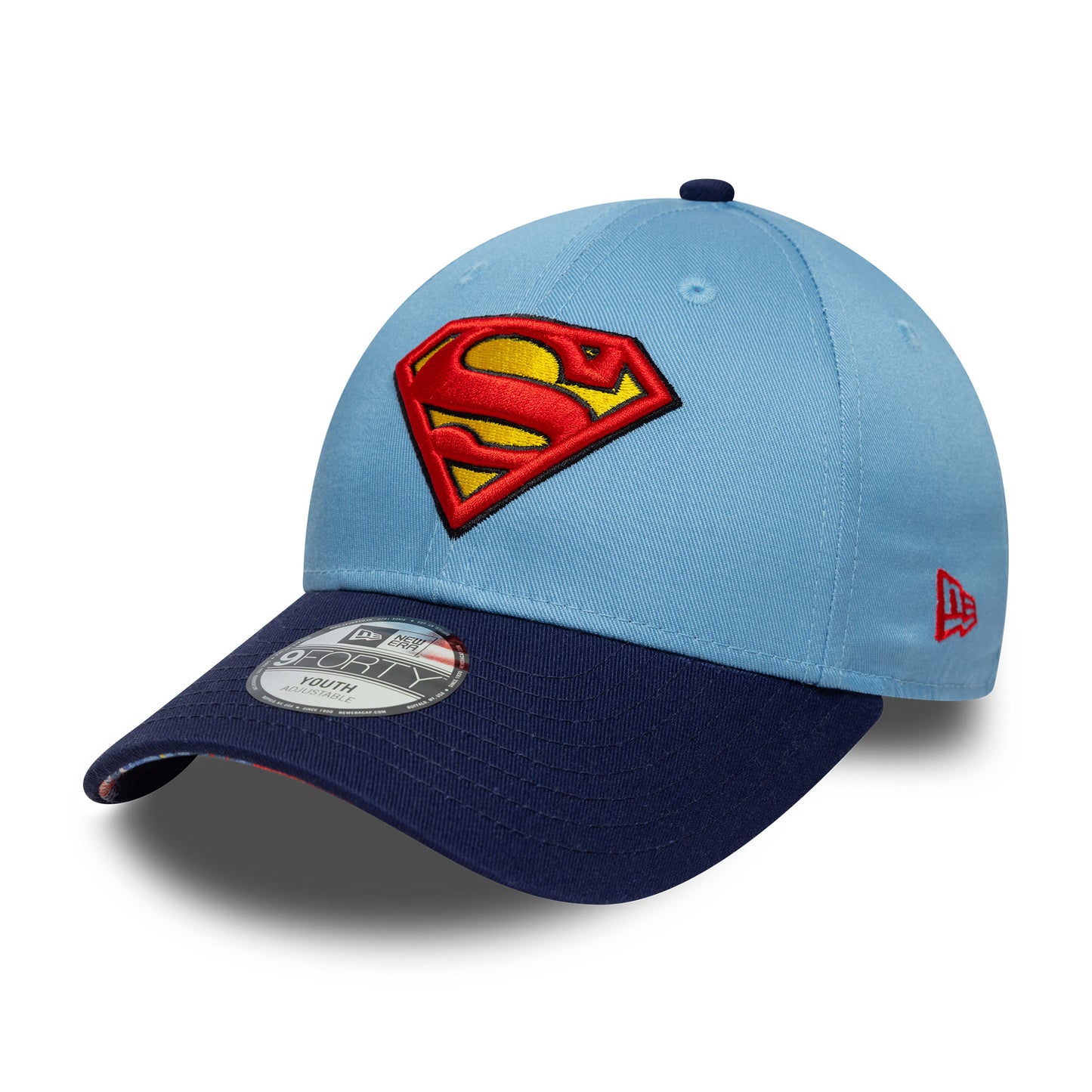 New Era Kinder 9FORTY Superman Baseball Cap - DC Comics - Himmelblau-Marineblau