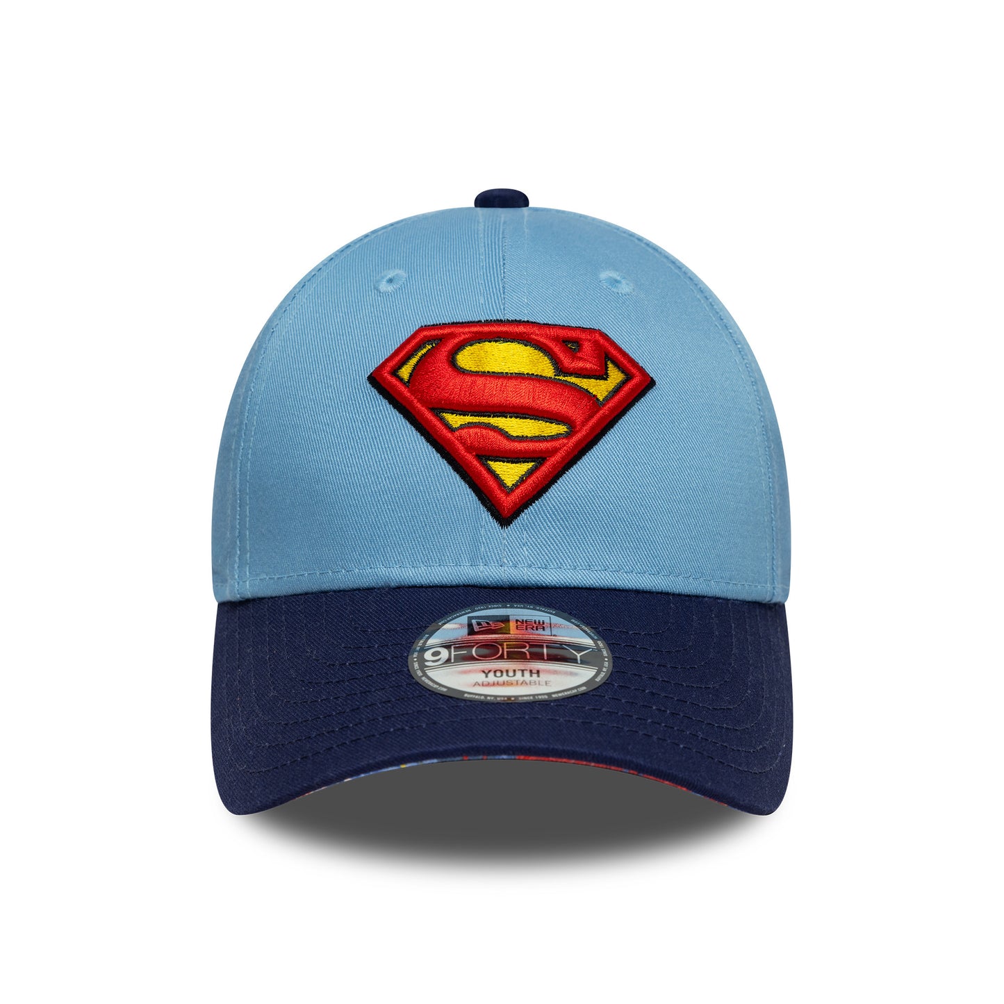 New Era Kinder 9FORTY Superman Baseball Cap - DC Comics - Himmelblau-Marineblau