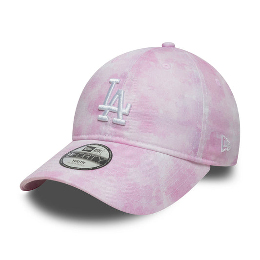 New Era Kinder 9TWENTY L.A. Dodgers Baseball Cap - MLB Tie Dye - Pink-Weiß