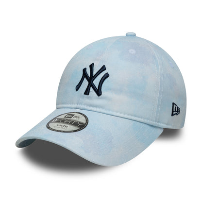 New Era Kinder 9TWENTY New York Yankees Baseball Cap - MLB Tie Dye - Himmelblau-Marineblau