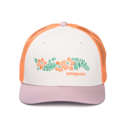 Patagonia Kinder Friends Lei Trucker Cap aus organischer Baumwolle - Weiß-Violett-Pfirsich