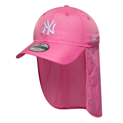 New Era Kinder 9FORTY New York Yankees Cap mit Ohrenklappen - MLB Sun Shield - Pink-Weiß