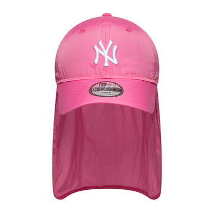 New Era Kinder 9FORTY New York Yankees Cap mit Ohrenklappen - MLB Sun Shield - Pink-Weiß