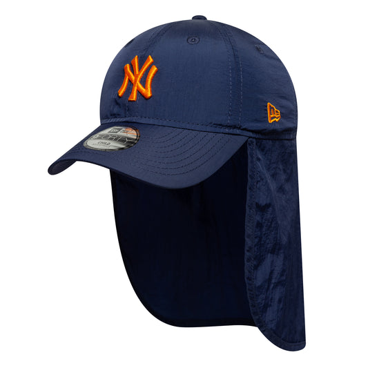 New Era Kinder 9FORTY New York Yankees Cap mit Ohrenklappen - MLB Sun Shield - Marineblau-Orange