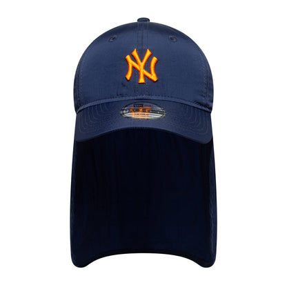 New Era Kinder 9FORTY New York Yankees Cap mit Ohrenklappen - MLB Sun Shield - Marineblau-Orange