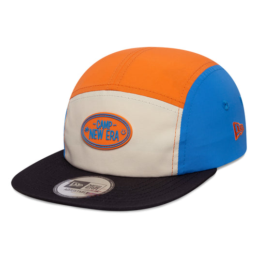 New Era Kinder Camper 5 Paneelen Cap - Colourblock - Cremefarben-Orange-Blau