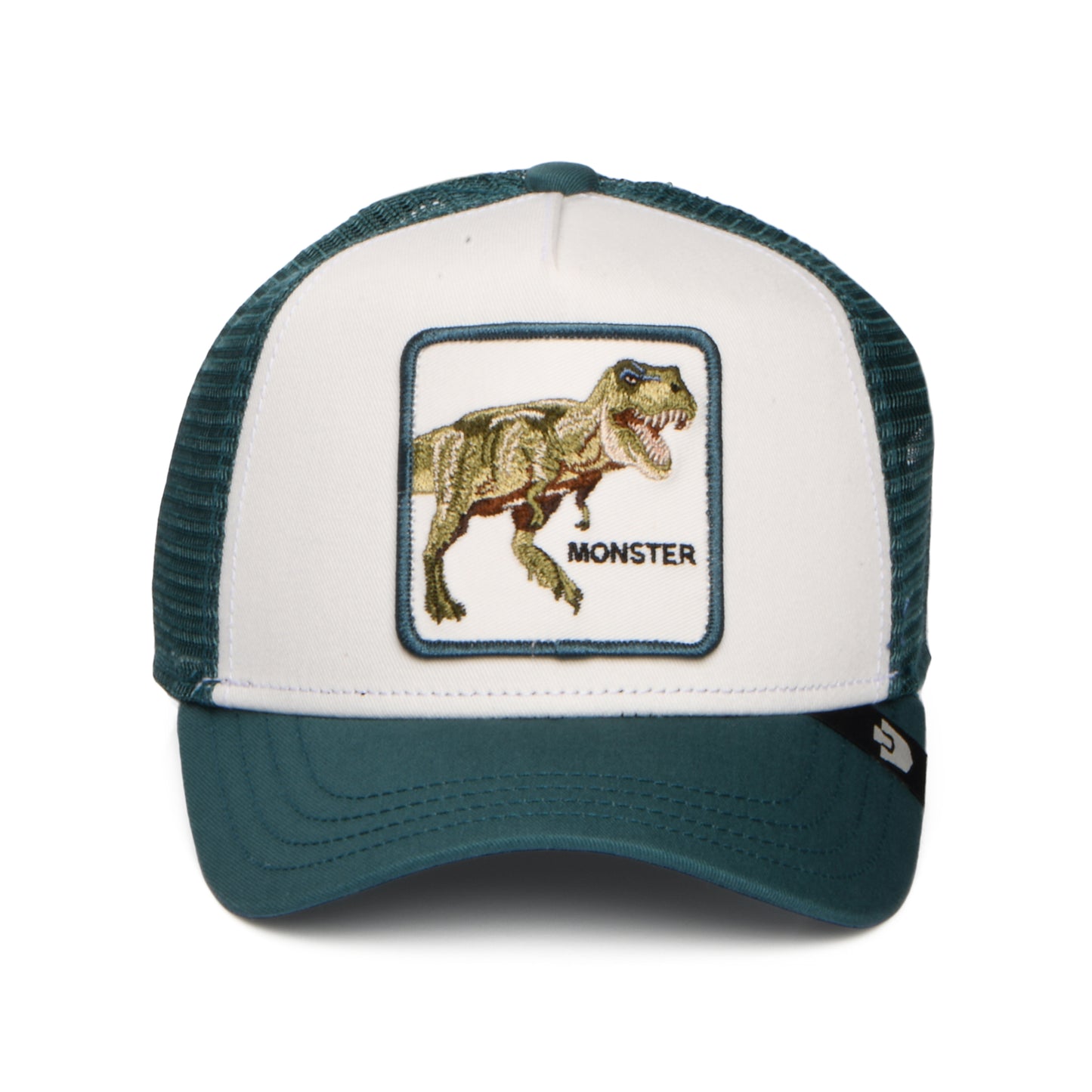 Goorin Kinder Monster T-Rex Mini Trucker Cap - Weiß-Meergrün