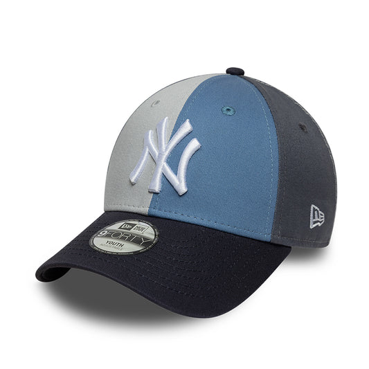 New Era Kinder 9FORTY New York Yankees Baseball Cap - MLB Colourblock - Schieferblau-Marineblau