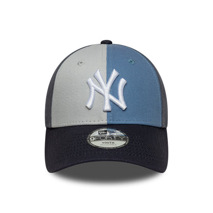 New Era Kinder 9FORTY New York Yankees Baseball Cap - MLB Colourblock - Schieferblau-Marineblau