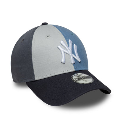 New Era Kinder 9FORTY New York Yankees Baseball Cap - MLB Colourblock - Schieferblau-Marineblau