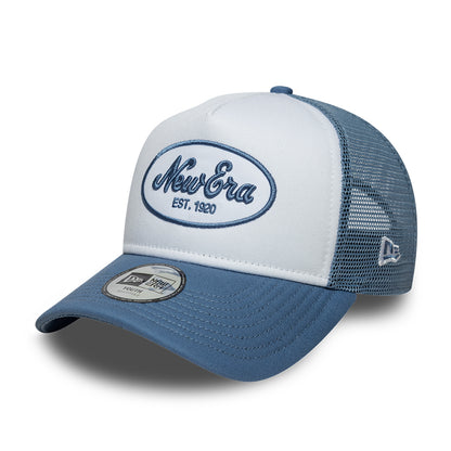 New Era Kinder 9FORTY A-Frame Trucker Cap - Oval Patch - Eisblau-Schieferblau