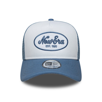 New Era Kinder 9FORTY A-Frame Trucker Cap - Oval Patch - Eisblau-Schieferblau