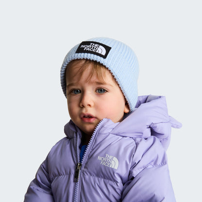 The North Face Baby TNF Box Logo Recycled mit Umschlag Beanie Mütze - Eisblau