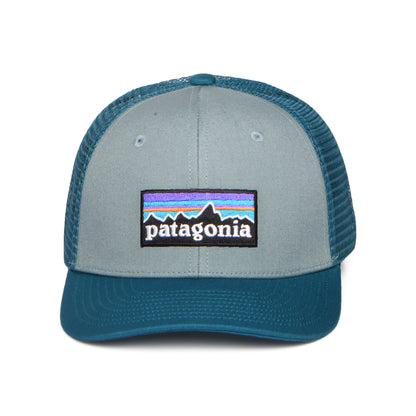 Patagonia Kinder P-6 Logo Trucker Cap aus organischer Baumwolle - Salbeigrün-Petrol