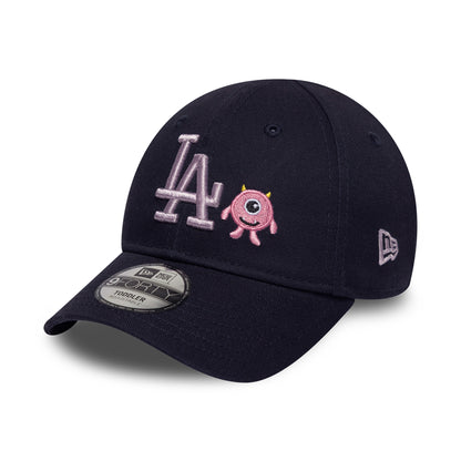 New Era Kinder 9FORTY L.A. Dodgers Baseball Cap - MLB Monster Icon - Marineblau-Pink