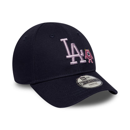 New Era Kinder 9FORTY L.A. Dodgers Baseball Cap - MLB Monster Icon - Marineblau-Pink
