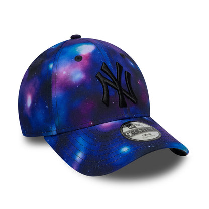 New Era Kinder 9FORTY New York Yankees Baseball Cap - MLB Galaxy AOP - Lila-Schwarz