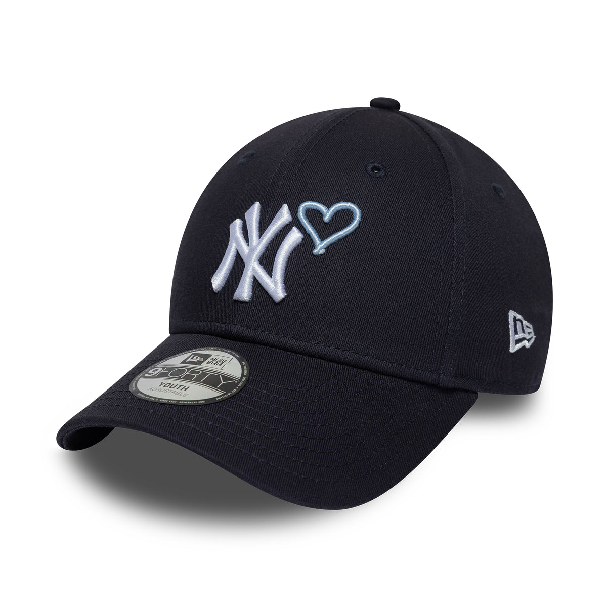 New Era Kinder 9FORTY New York Yankees Baseball Cap - MLB Heart Icon - Marineblau-Weiß