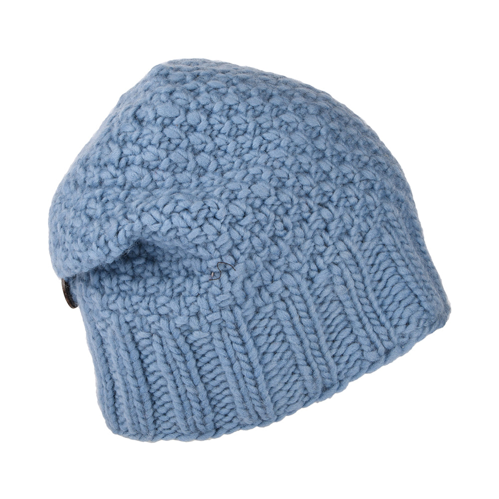 Kusan Button Down Beanie Mütze - Himmelblau