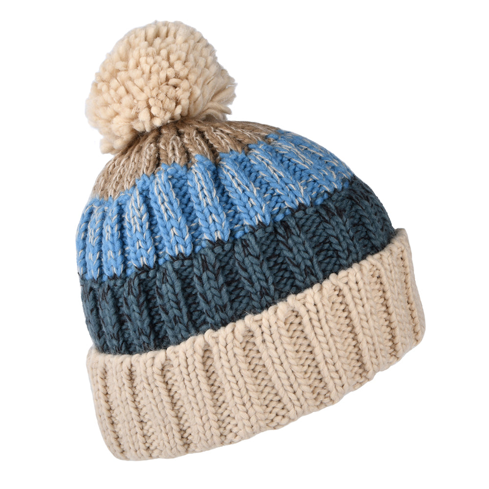 Barts Wilhelm Bommelmütze - Weizen-Blau