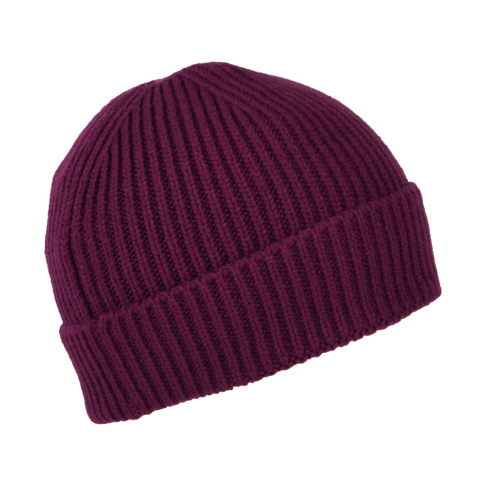 The North Face TNF Logo Box Cuffed Fisherman Beanie Mütze - Beerenfarben