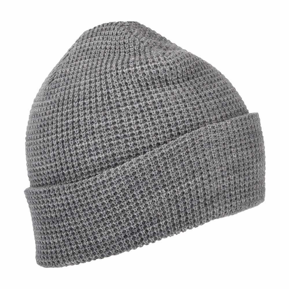 Brixton Galveston Beanie Mütze und Waffelstrickmuster - Meliertes Hellgrau