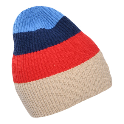 Barts Dova Beanie Mütze - Blau-Rot-Creme