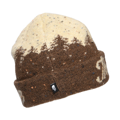 The North Face Cabin Mountainscape Cuffed Beanie Mütze - Braun-Sand