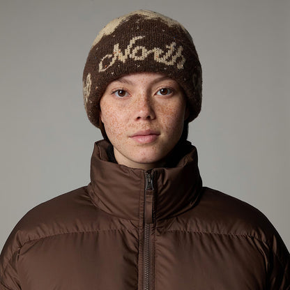 The North Face Cabin Mountainscape Cuffed Beanie Mütze - Braun-Sand