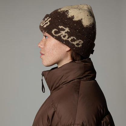 The North Face Cabin Mountainscape Cuffed Beanie Mütze - Braun-Sand