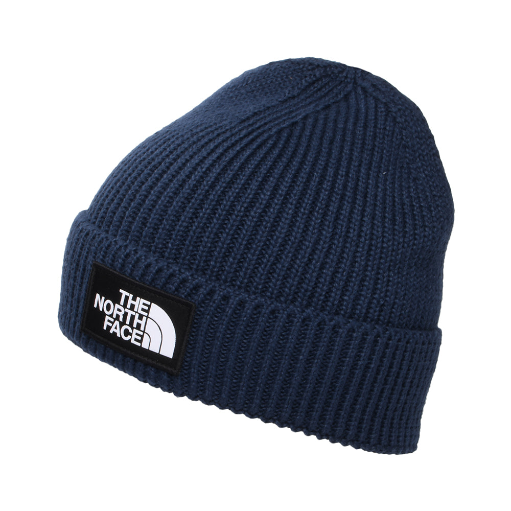 The North Face TNF Logo Box Recycled Beanie Mütze - Marineblau