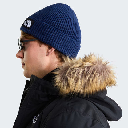 The North Face TNF Logo Box Recycled Beanie Mütze - Marineblau