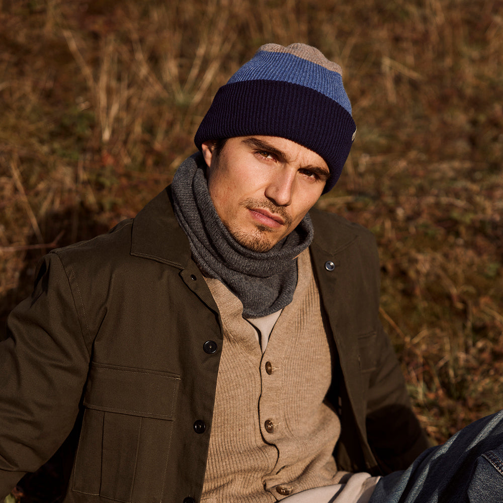 Barts Walnur Beanie Mütze aus Merinowolle - Blau